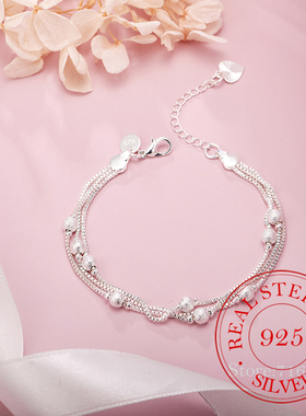 Hot Sale Matte Ball Bracelets For Women Girls 925 Sterling