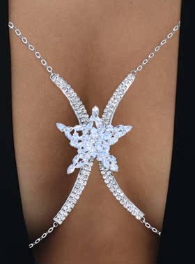 Zircon Pentagram Breast Chain Bra Necklace Underwear