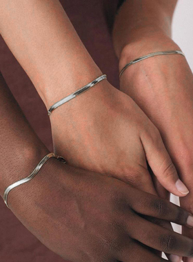 Classic Snake Chain Bracelet Women Trend Width 3/4/5mm