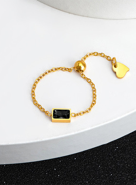 New Fashion Stainless Steel Chain Adjustable Green Zircon