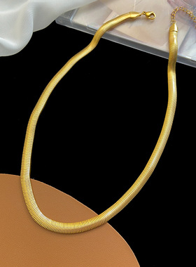 316L Stainless Steel Thick Snake Bone Necklace For Women