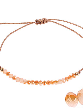 Natural Crystal Stone Beads Bracelet Hand Woven Rope Chain