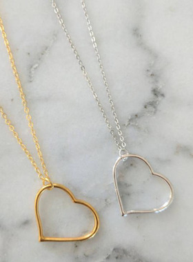2020 Gold Heart Necklace Sweater Chain for Women NEW Simple