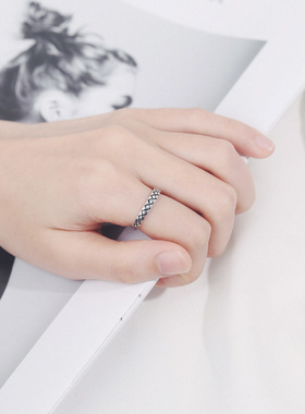 Accessories Sterling Silver S925 Ring Thai Silver Retro Tren