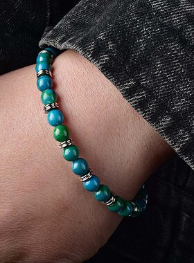 2023 Fadeless Stainless Steel Stone Bracelet Men Natural