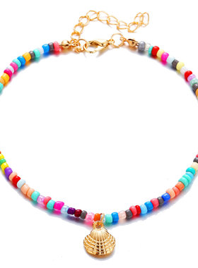 Boho Anklet Foot Chain Summer Bracelet Colorful Beads Shell