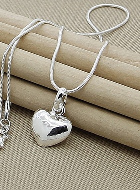 Fine 925 Silver Solid Heart Necklace 18-24 Inches Snake