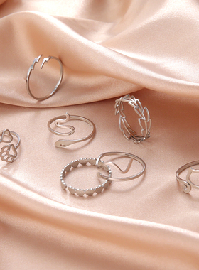 Teamer Stainless Steel Rings for Women Adjustable Ring