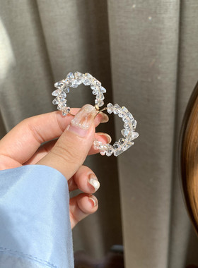 Irregular Crystal Circle Hoop Earrings For Woman Korean