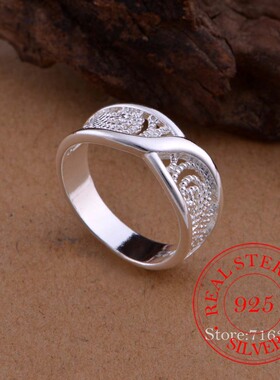 100% 925 Sterling Silver Jewelry Vintage hollow Pattern