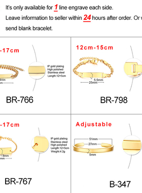 Vnox Personalize Custom Baby Name Bracelet Gold Tone Solid