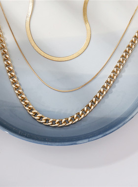 3 Layed Choker Necklaces Collar Women Chokers Gold Color