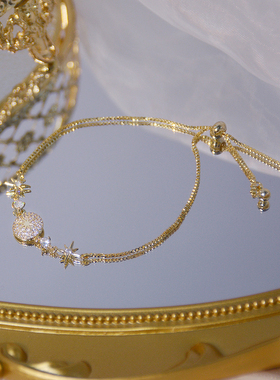 14K Real Gold Luxury Delicate Bracelet for Women AAA Micro
