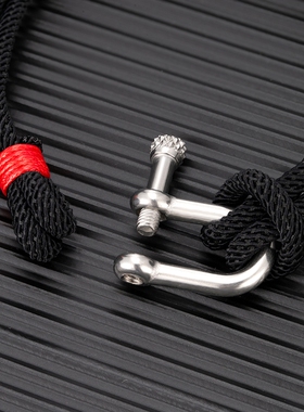 MKENDN Men Black Stainless Steel U shape Survival Bracelet