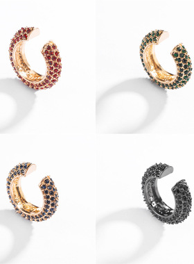 Multicolor Crystal CZ Circle Ear Cuff On Earrings for Women