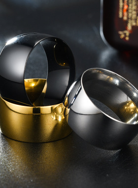 HNSP 12MM Wide Smooth Stainless Steel Ring For Men Finger