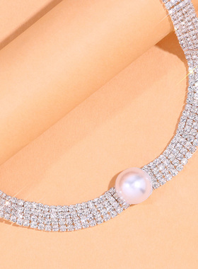 Elegant Pearl Necklace Natural Crystal for Women Collar