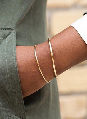 Gold Color Stainless Steel Cuff Bracelet for Women, 2023