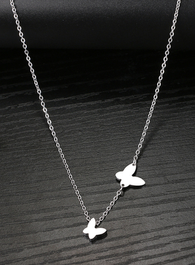 Stainless Steel Necklaces Delicate Butterfly Pendant Chain