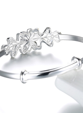 Fashion 925 Stamp Silver Color Woman Cuff Bracelet