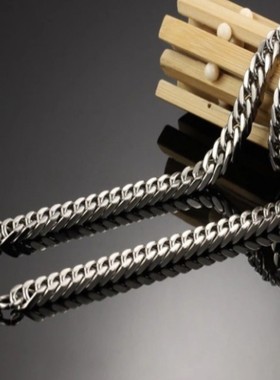 HNSP 8MM-12MM Stainless Steel Cuban Chain Necklace For Men