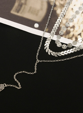 New Tassels Geometric Pendant Necklace Palm Pendant Hollow