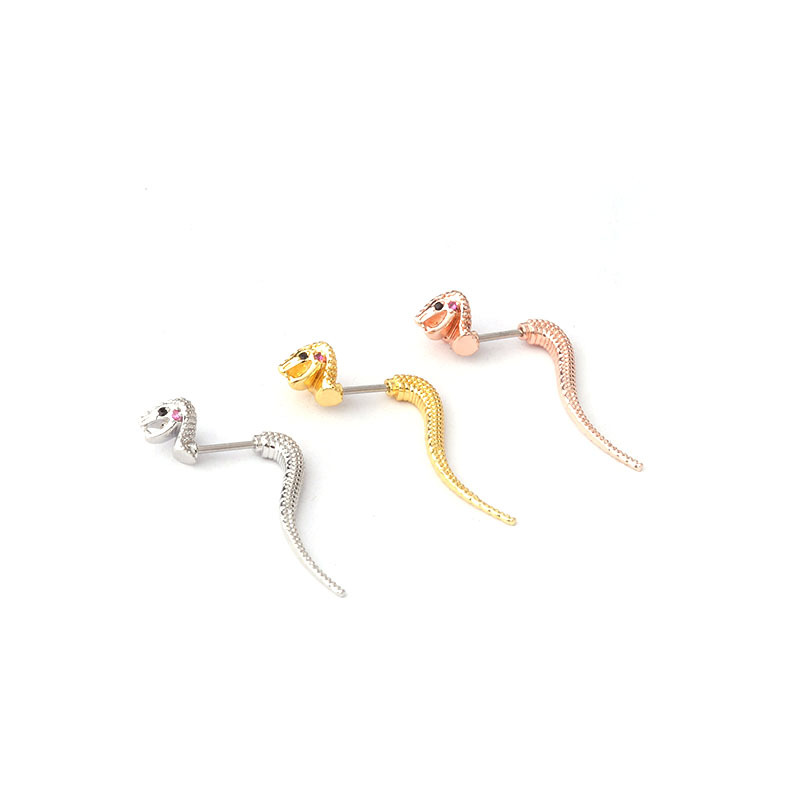 20g Stainless Steel Thin Rod Snake-Like Ear Bone Nail - 图0