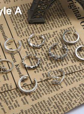 9Pcs Foot Ring Open Adjustable Toe Rings Wave Pattern Alloy