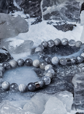 Frozen Series Natural Stone Bracelet Homme Labradorite Map