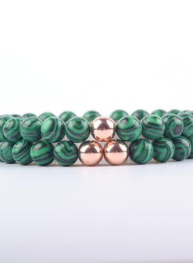Couple Malachite Bead Luxury Bracelet for Women Stainless