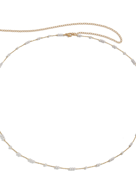 Cute Kpop Bohemia Pearl Thin Belt Waist Beads Chain Jeans