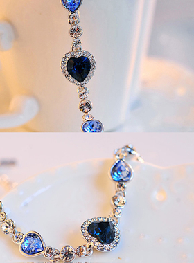 New Women Luxury Lucky Bracelet for Female Blue Crystal