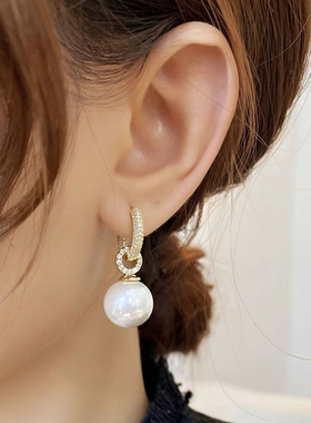 Ventfille 925 Sterling Silver Pearl Zircon Earring for