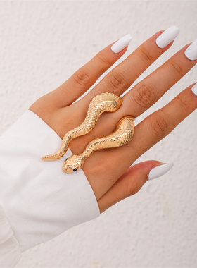 1Pcs Snake Ring Snake Shape Vintage Punk Exaggerated Gold