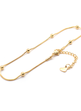 304 Stainless Steel Anklet For Women Gold Color Round Chain