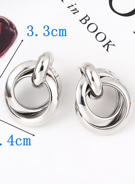 New Fashion Small Stud Earrings for Women Gold Color Metal