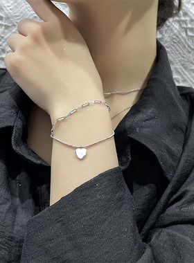 Stamp Silver Color For Women's Snake Bone Chain Bracelets