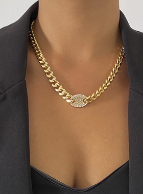 Ingemark Iced Out Rhinestones Tennis Chain Pendant Choker