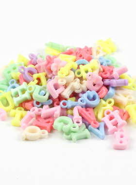 14mm Candy Color Random Letter Beads Acrylic Beads Fit For