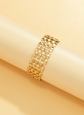 Punk Wide Lattice Thick Chain Bracelets for Women Trendy