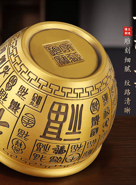 黄铜米缸聚宝盆摆件纯