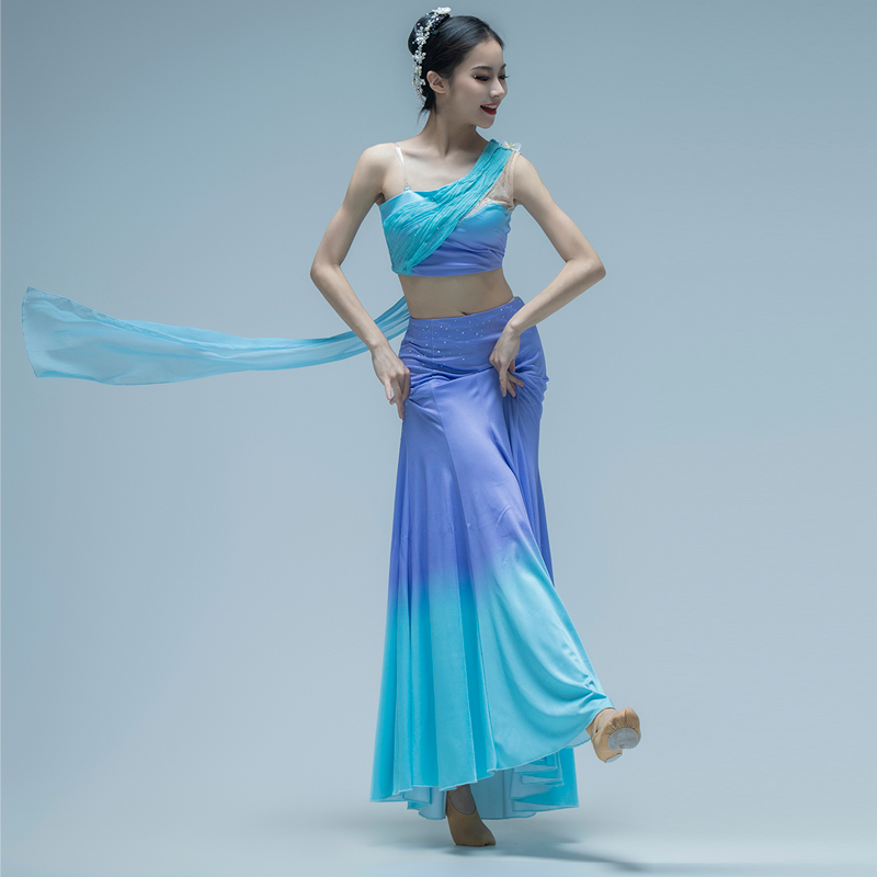 舞裁缝旗舰店傣族舞蹈服装儿童女西双版纳演出服艺考民族练功服孔雀舞表演服0