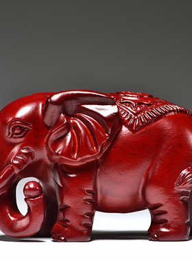 实木质家居大象摆件送礼工艺品