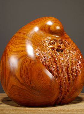 木雕摆件老寿星寓意生日工艺品