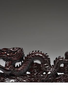 黑檀木龙摆件客厅装饰工艺品