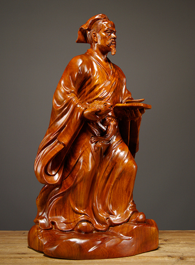 花梨木雕鲁班祖师爷工匠精神巧圣