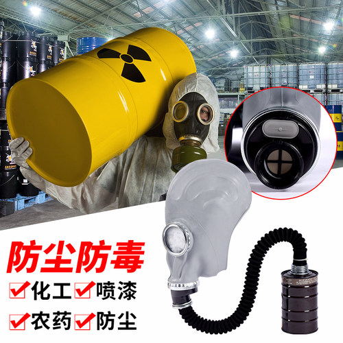 防毒面具全面罩喷漆用化工消防放毒氧气全脸防尘辐射防护一氧化碳 - 图0
