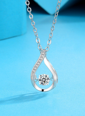 水滴灵动锆石项链女抖音爆款韩版