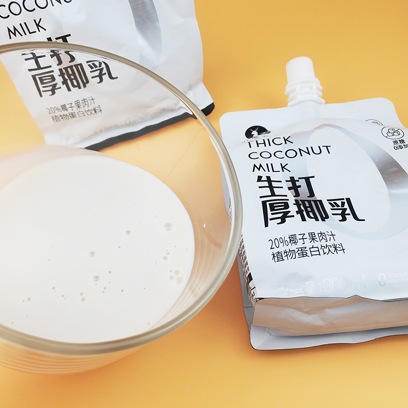 小鹿乱撞生打厚椰乳300ml*6袋无蔗糖椰子汁椰奶茶果冻冷饮零食