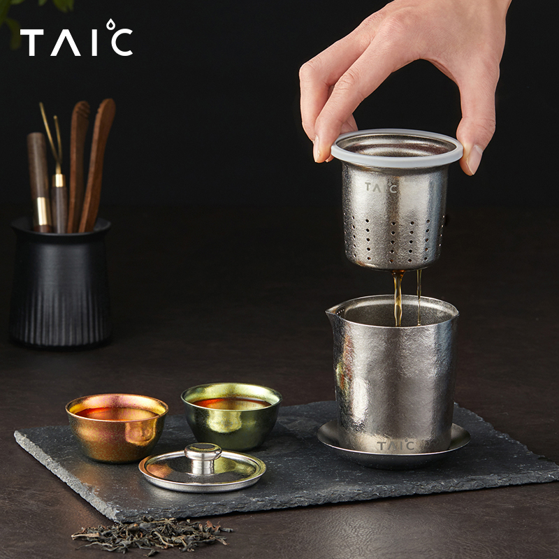 TAIC纯钛功夫茶具套装家用简约现代花茶壶过滤红茶泡茶器茶杯茶具 - 图2